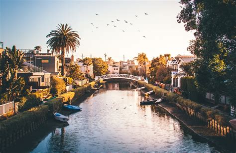 venice canals at dusk