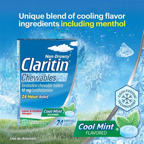 Claritin 24 Hour Chewable Allergy Relief, Non-Drowsy Allergy Medicine ...