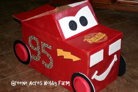 Greene Acres Hobby Farm: Lightning McQueen Cardboard Car Tutorial