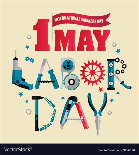 1 may labour day poster or banner Royalty Free Vector Image