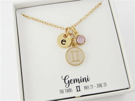 Gemini Necklace Zodiac Necklace Gemini Jewelry Horoscope - Etsy