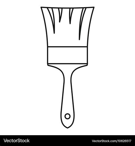 Paint brush icon in outline style Royalty Free Vector Image