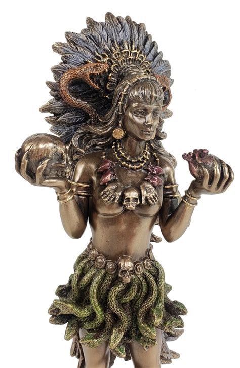 9 1/2 Coatlicue Aztec Earth Goddess With Serpent Skirt Statue Bronze ...