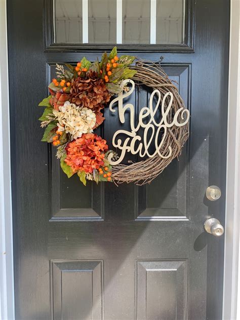 Hello Fall Wreath, Fall Wreath for Front Door, Autumn Wreath, Fall ...