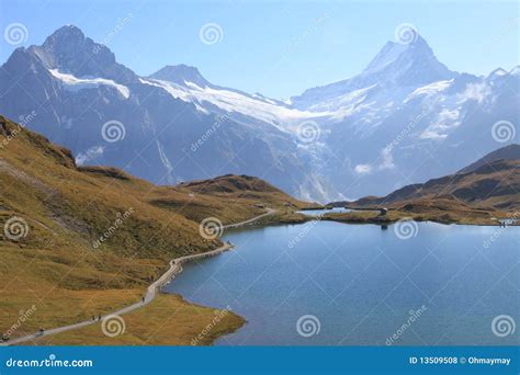 Swiss Alps: Bachalpsee Hiking Trail of Jungfrau Stock Photo - Image of ...