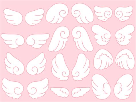 Cute Kawaii Printable Angel Wings Clipart / Commercial Use/ - Etsy