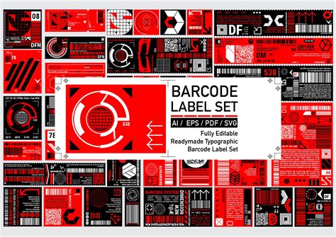 Colored Barcode Label Set | Creative Market