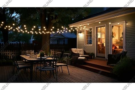 cozy backyard string lights