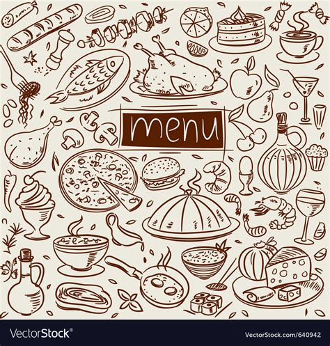 Food sketch Royalty Free Vector Image - VectorStock