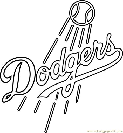 Los Angeles Dodgers Logo Coloring Page for Kids - Free MLB Printable ...