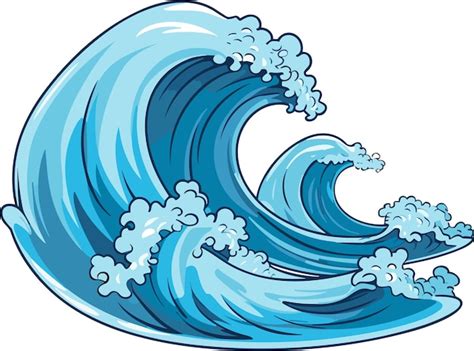 Premium Vector | Vector sea wave Illustration of blue ocean wave with ...