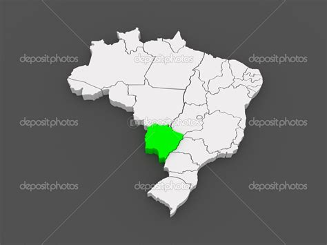 Map of Mato Grosso do Sul. Brazil. — Stock Photo © Tatiana53 #49597799