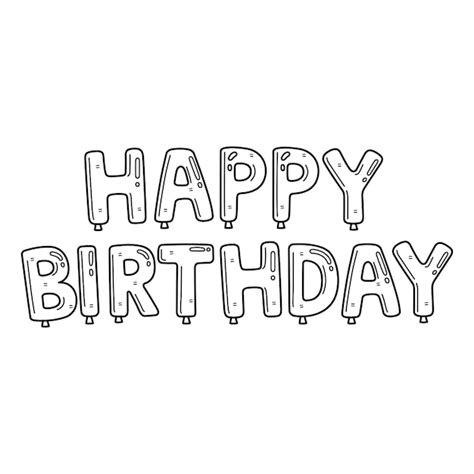 Premium Vector | A cute and funny coloring page of a Happy Birthday ...