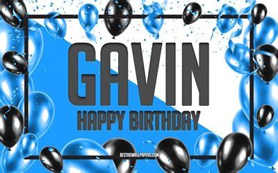 Download wallpapers Happy Birthday Gavin, Birthday Balloons Background ...