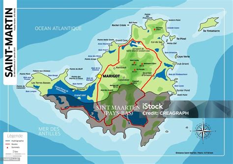 Saintmartin Island Detailed Vector Map Stock Illustration - Download ...