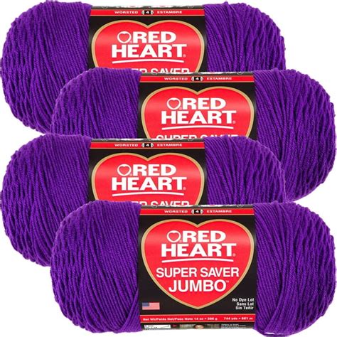 Red Heart Super Saver Yarn-Amethyst, Multipack Of 4 - Walmart.com ...