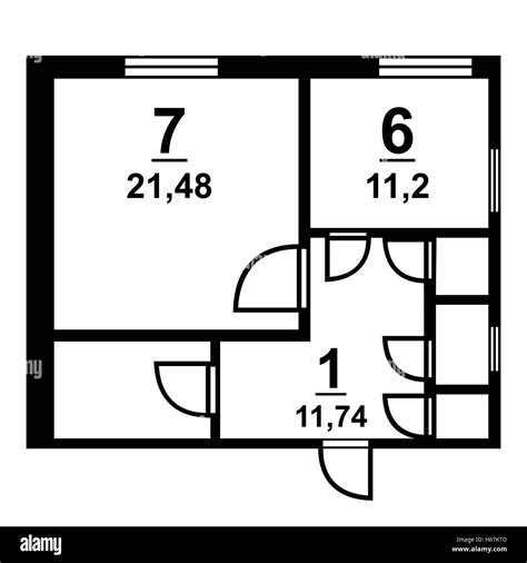 House floor plan architectural Black and White Stock Photos & Images ...