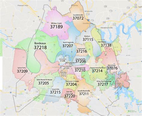 Middle Tennessee Zip Code Map – Map Vector