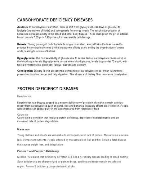 Carbohydrate Deficiency Diseases | Ketosis | Carbohydrates