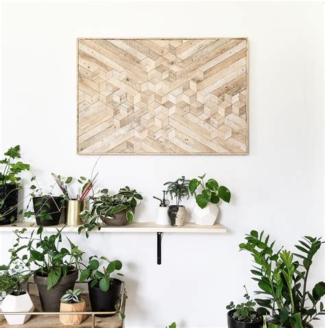 Reclaimed Wood Wall Art | Wood Wall Art | Wood Decor | Geometric Wood ...