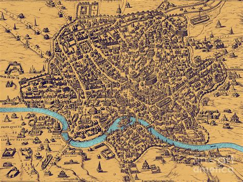 Map Of Rome, 1500s Photograph by Getty Research Institute - Pixels