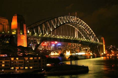 The Sydney Harbour Bridge illuminated ... | Stock Photo | Colourbox