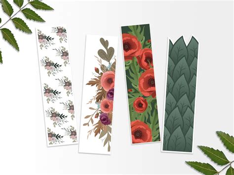 Printable Flower Bookmarks Printable Spring Bookmark Digital | Etsy