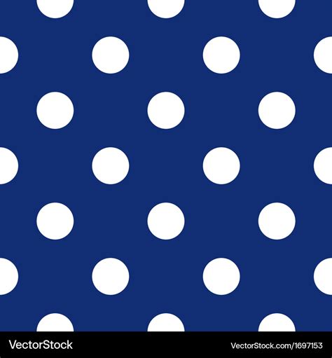 Seamless dark blue pattern with white polka dots Vector Image