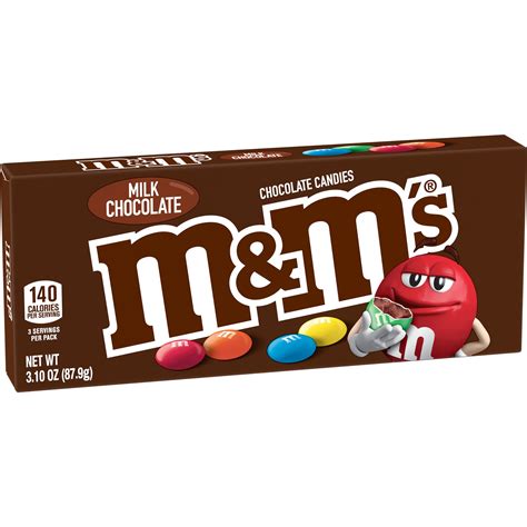 M&M's, Milk Chocolate Candy Movie Theater, 3.1 Oz - Walmart.com