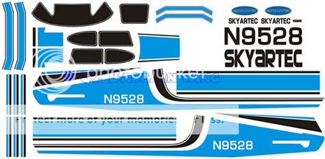 SKYARTEC CESSNA 182 RC Airplane Parts Blue Decal Set Sticker CE-010-1 ...