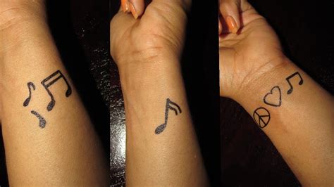 Wrist Music Symbol Tattoo Design With Pen // DIY Pen Tattoo Idea - YouTube