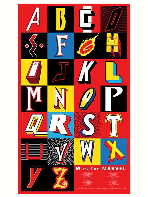 EVRYDYS JANUARY 2018-MARVEL COMICS ALPHABET on Behance