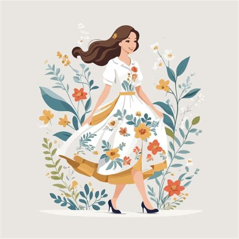 Premium Vector | Floral vector on white background