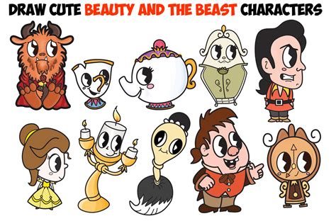 how to draw beauty and the beast – How to Draw Step by Step Drawing ...