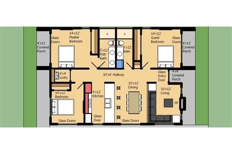 Modern Style House Plan - 3 Beds 2 Baths 1204 Sq/Ft Plan #474-33 Floor ...