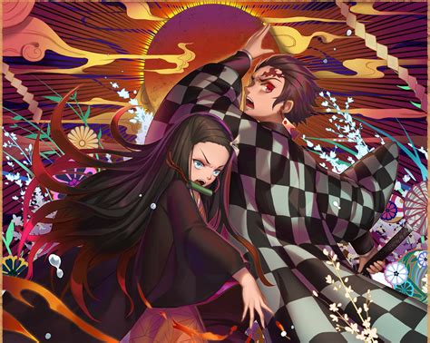 Demon Slayer Kimetsu No Yaiba Art Nezuko x Tanjiro Wallpaper, HD Anime ...