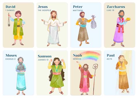 16 Free Bible Character Trading Cards - Free Bible Worksheets