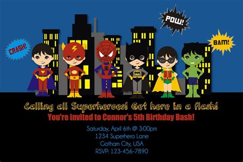 FREE Printable Superhero Birthday Invitations – Bagvania FREE Printable ...