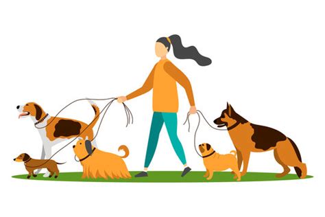 Clipart Dog Girl Walking