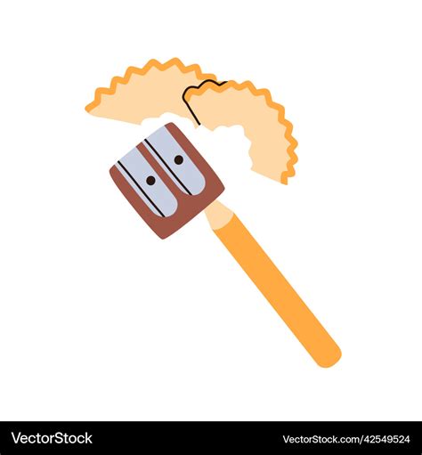 Sharpening blunt pencil inside sharpener fan Vector Image