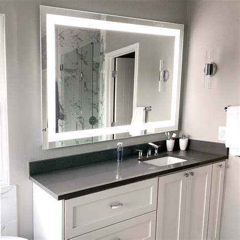 Front-Lighted LED Bathroom Vanity Mirror: 56" x 36" - Rectangular ...