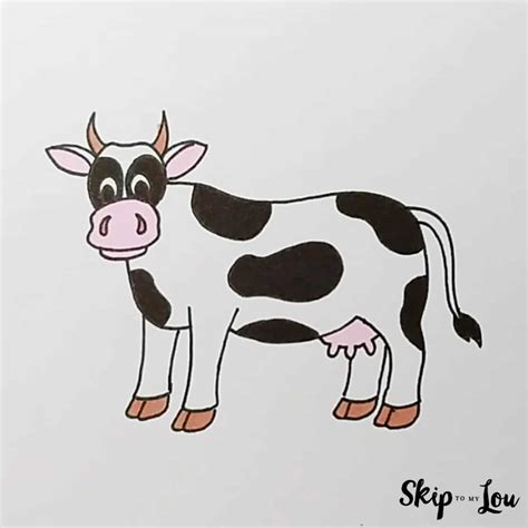 How To Draw A Cow: Easy Tutorial | Skip To My Lou