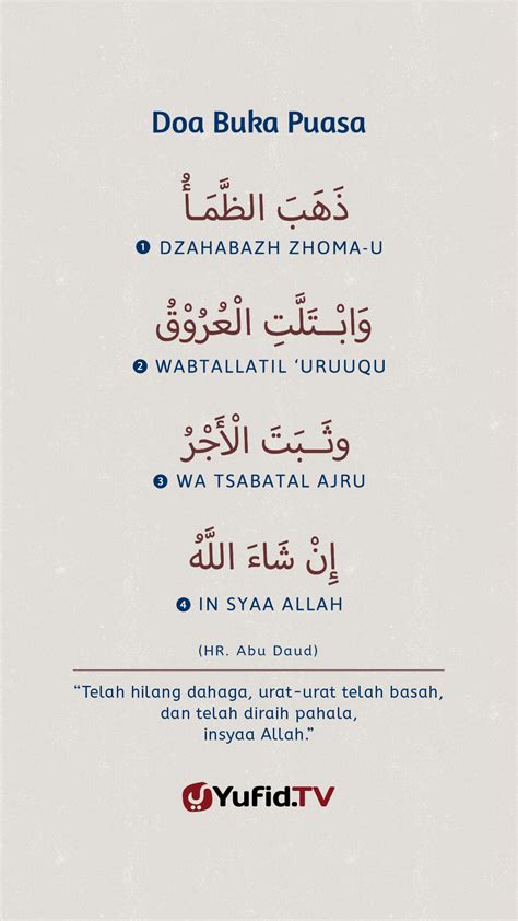 Doa Buka Puasa Ramadhan Sesuai Sunnah at Doa