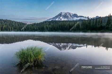 Reflection of Mount Rainier in Reflection Lake in Mount Rainier ...