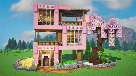 Built this cherry blossom house : r/Minecraftbuilds