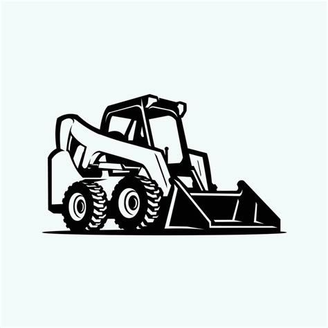 Skid Steer Loader Vector Design. Bulldozer Silhouette Monochrome ...