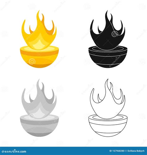 Vector Illustration of Hearth and Hestia Symbol. Collection of Hearth ...