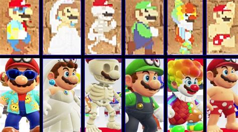 Here’s A Look At All Super Mario Odyssey Costumes And Hats In 8 Bit And ...