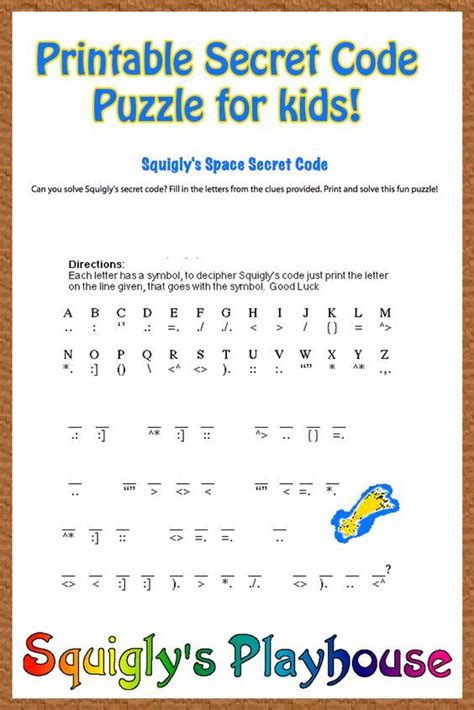 Free printable secret code word puzzle for kids. This puzzle has a ...