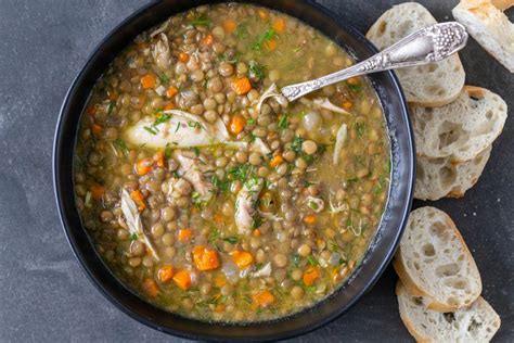 Easy Chicken Lentil Soup Recipe - Momsdish